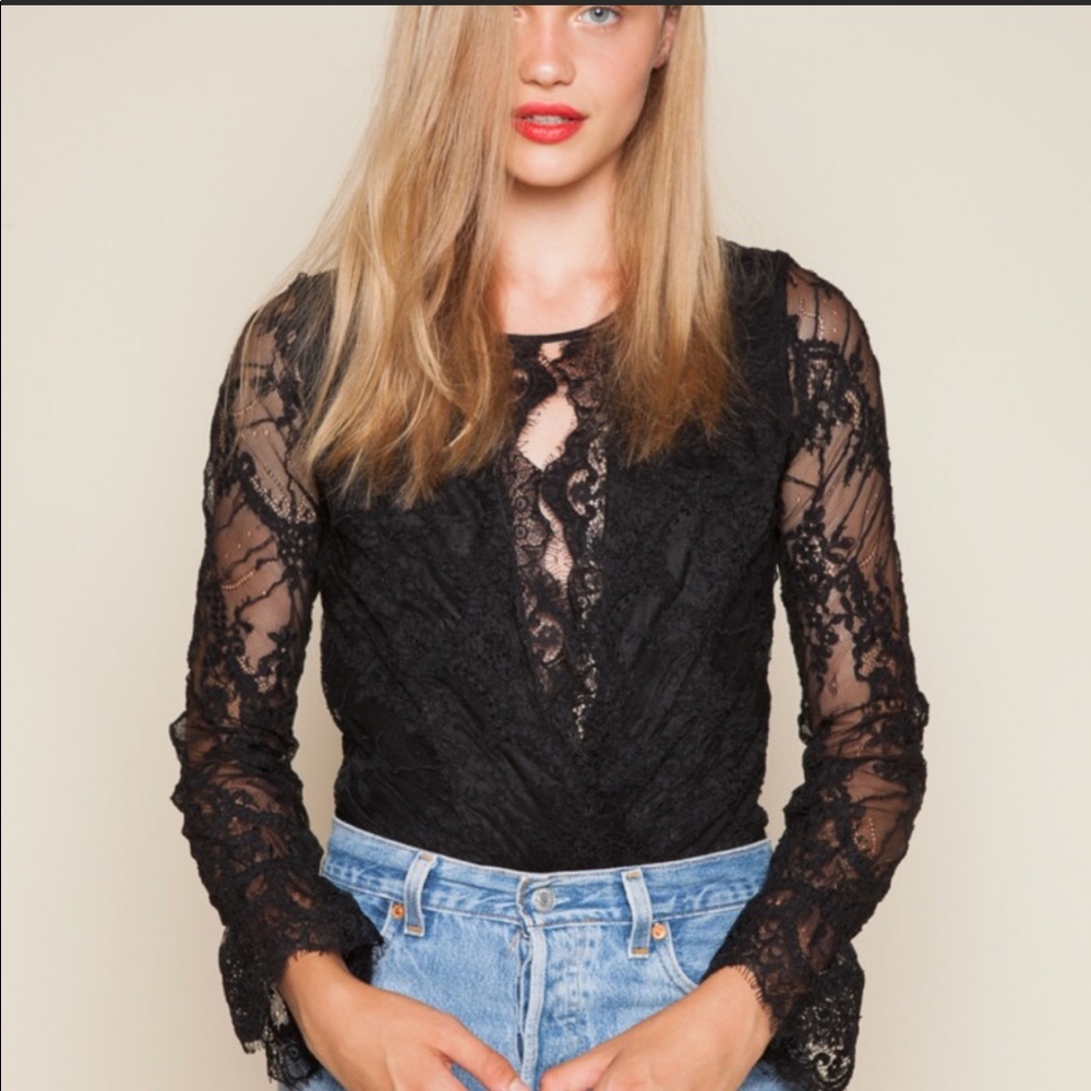 Stone Cold Fox Tori Black Lace Bodysuit
